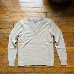 Cashmere V-neck tan sweater